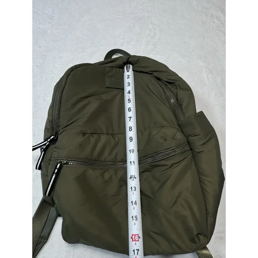 Bluzen Parachute Nylon Soft Backpack Olive Large Zipper Pockets